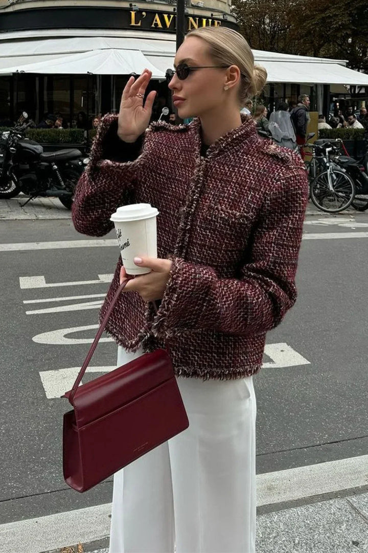 Drune | Stil Tweed Eleganter Gekürzter Blazer