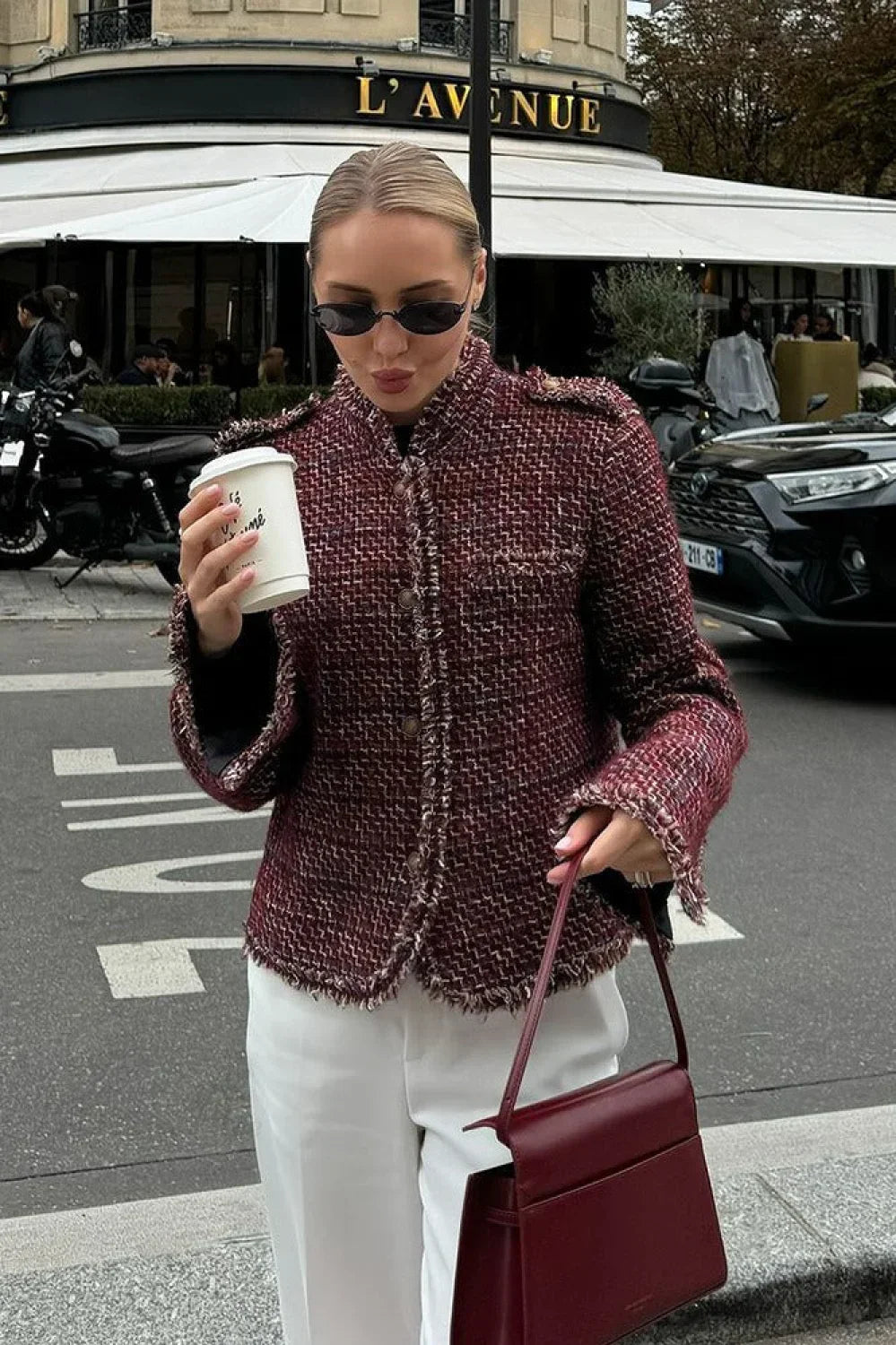 Drune | Stil Tweed Eleganter Gekürzter Blazer