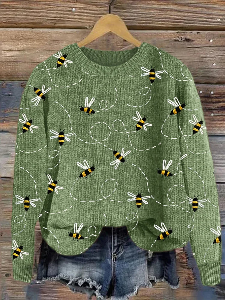 Drune | Charmanter Strickpullover mit Bienenstickerei