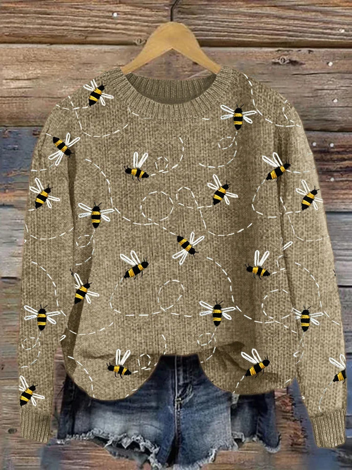 Drune | Charmanter Strickpullover mit Bienenstickerei