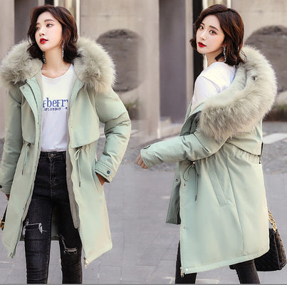 Damen Winterparka mit abnehmbarer Kapuze und Kunstfellbesatz Drune