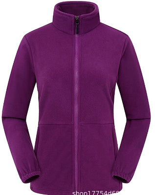 Damen Fleecejacke mit hochschließendem Kragen und seitlichen Taschen Drune
