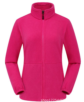 Damen Fleecejacke mit hochschließendem Kragen und seitlichen Taschen Drune