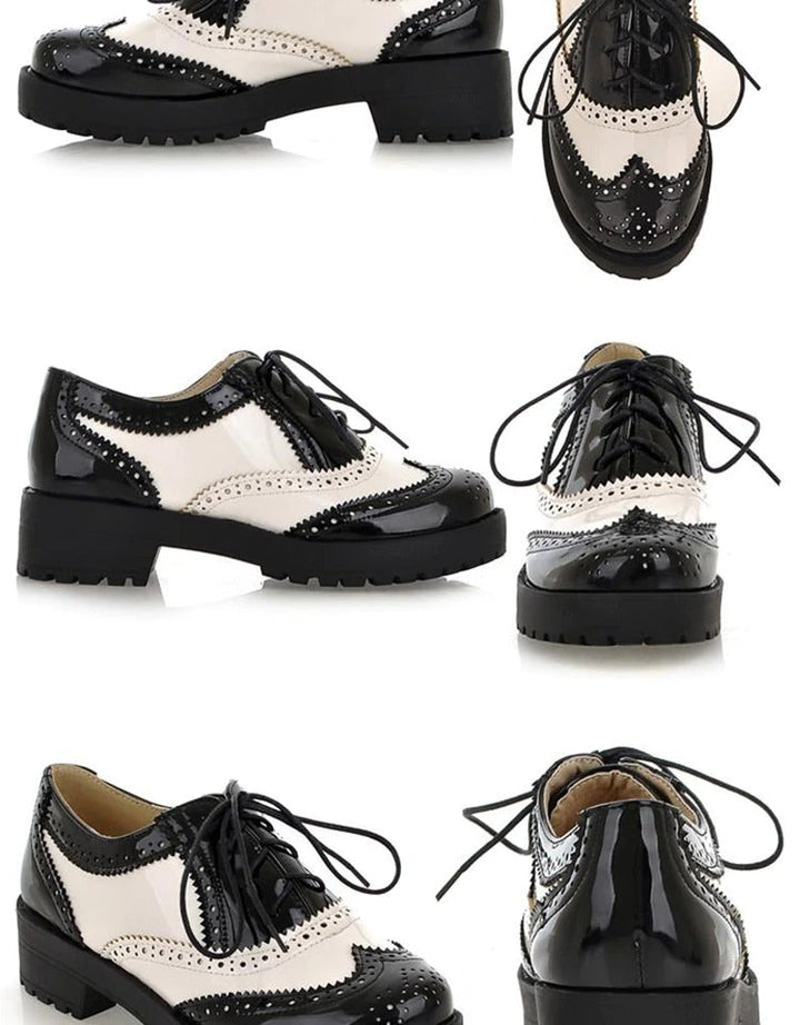 Drune | Vintage Oxford Schuhe Weiß