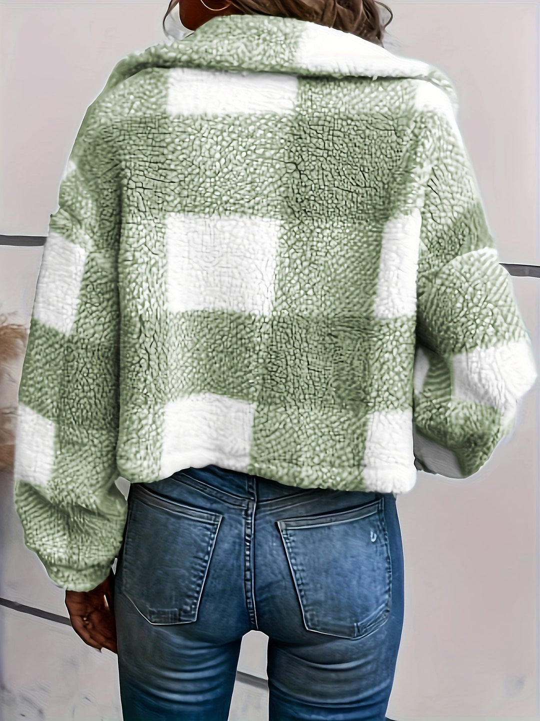 Drune | Karierter Teddy-Mantel mit Knopfverschluss