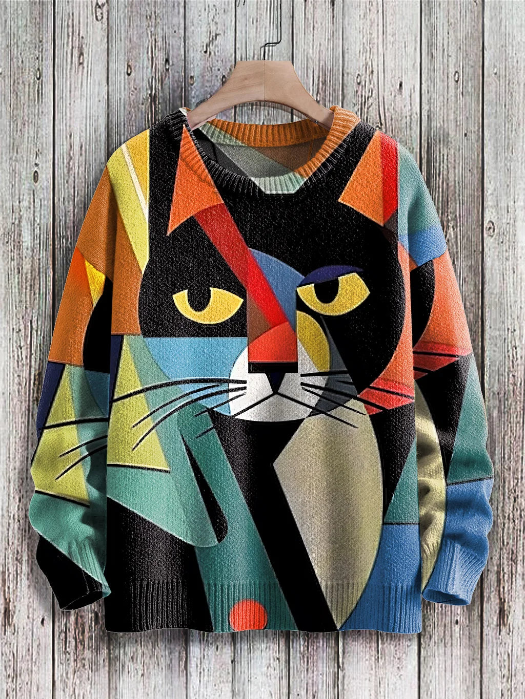 Drune | Fröhlicher Katzenprint-Pullover für Frauen