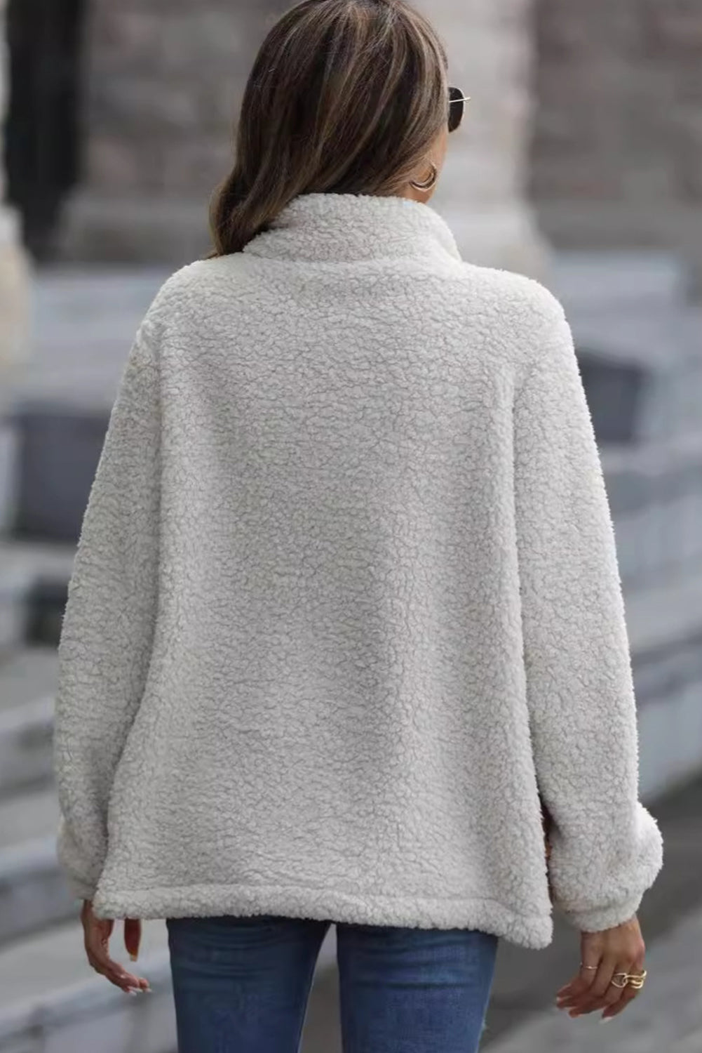 Drune | Sherpa-Jacke mit Stehkragen und Reißverschluss mit Leopardenmuster