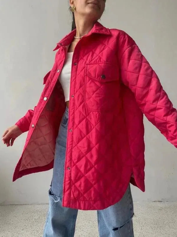 Drune | Schickes lockeres Damen-Stepphemdjacke