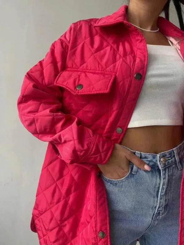 Drune | Schickes lockeres Damen-Stepphemdjacke