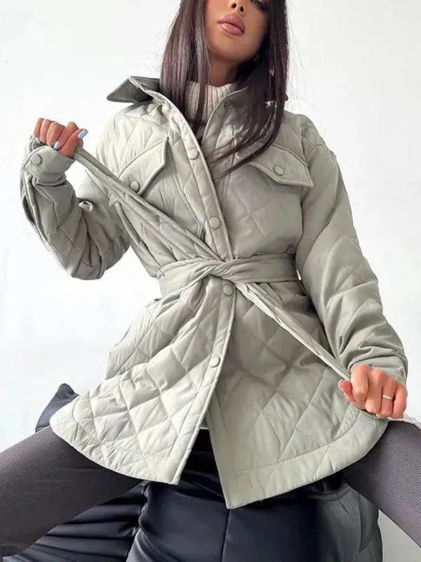 Drune | Schickes lockeres Damen-Stepphemdjacke