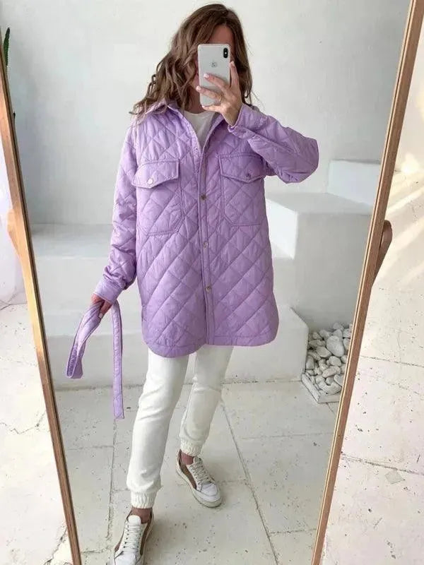 Drune | Schickes lockeres Damen-Stepphemdjacke