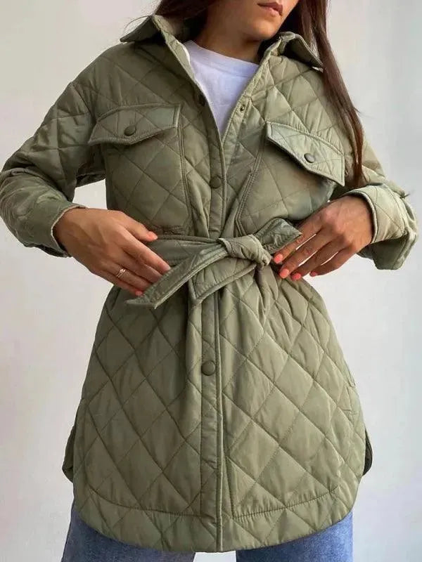 Drune | Schickes lockeres Damen-Stepphemdjacke