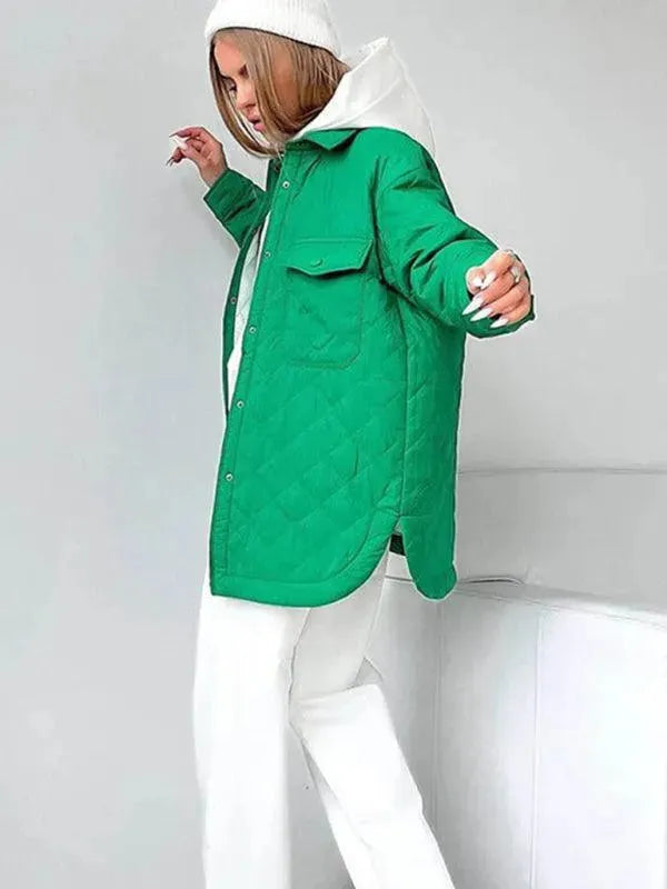 Drune | Schickes lockeres Damen-Stepphemdjacke