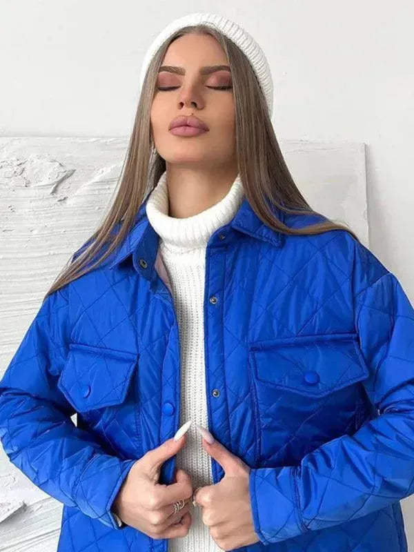 Drune | Schickes lockeres Damen-Stepphemdjacke