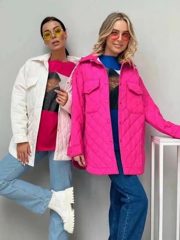 Drune | Schickes lockeres Damen-Stepphemdjacke