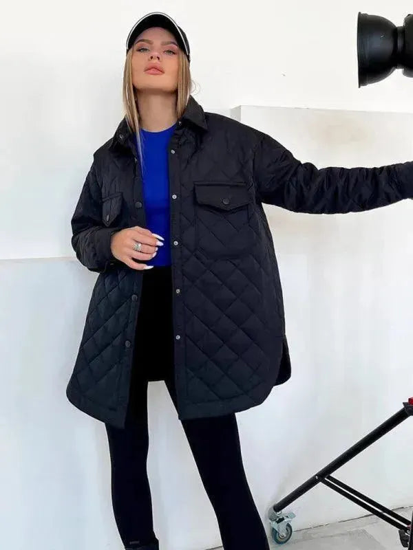 Drune | Schickes lockeres Damen-Stepphemdjacke
