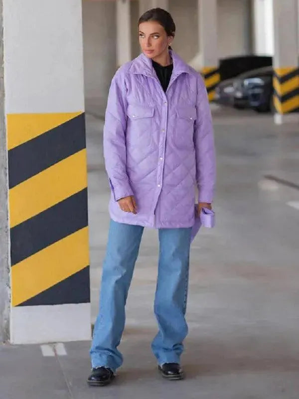 Drune | Schickes lockeres Damen-Stepphemdjacke