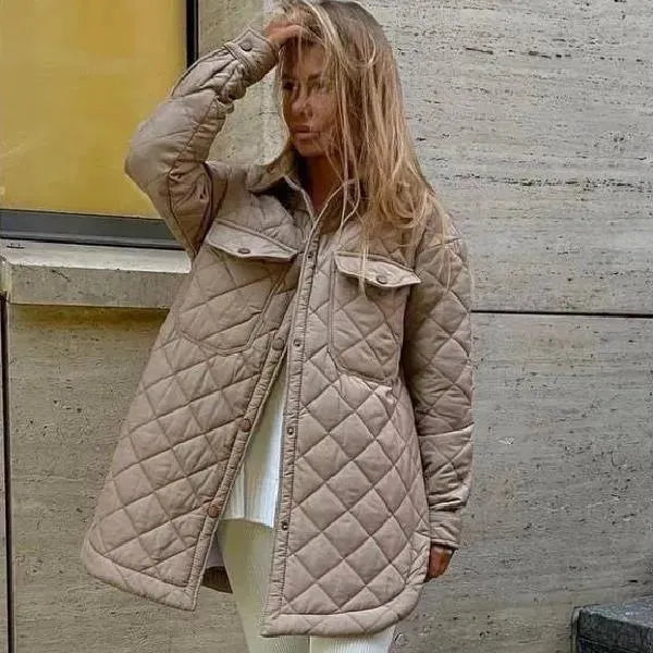 Drune | Schickes lockeres Damen-Stepphemdjacke