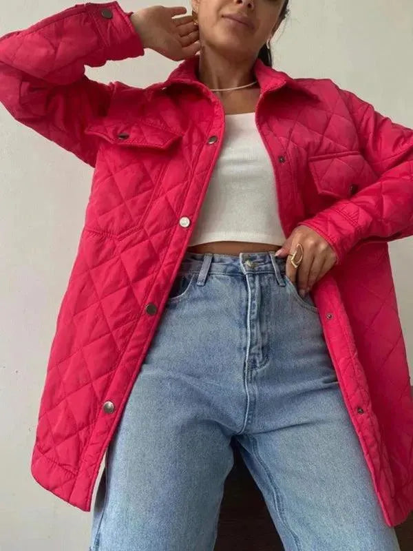 Drune | Schickes lockeres Damen-Stepphemdjacke