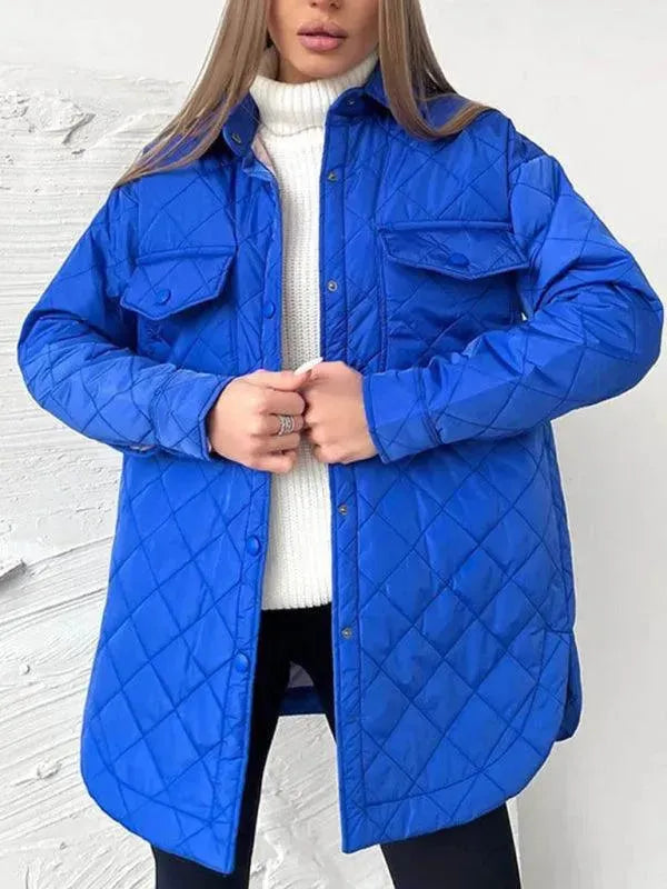 Drune | Schickes lockeres Damen-Stepphemdjacke