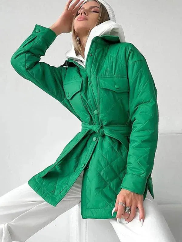 Drune | Schickes lockeres Damen-Stepphemdjacke