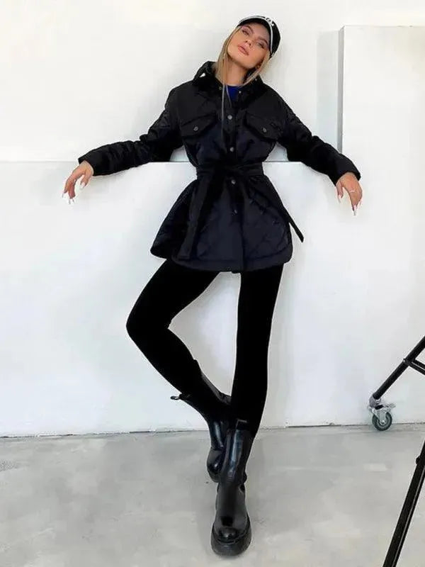 Drune | Schickes lockeres Damen-Stepphemdjacke