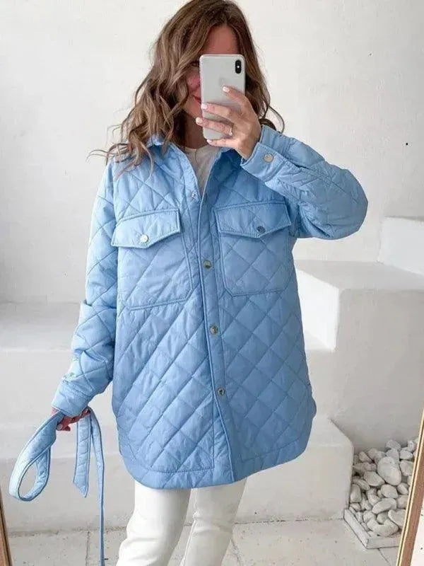 Drune | Schickes lockeres Damen-Stepphemdjacke