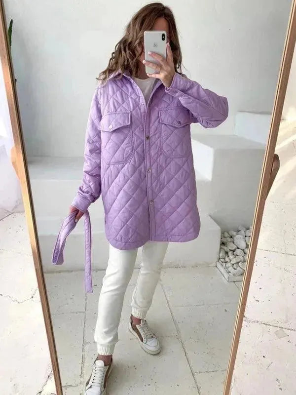 Drune | Schickes lockeres Damen-Stepphemdjacke