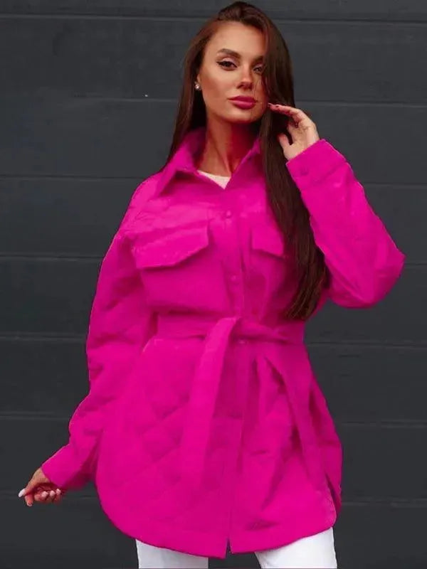 Drune | Schickes lockeres Damen-Stepphemdjacke