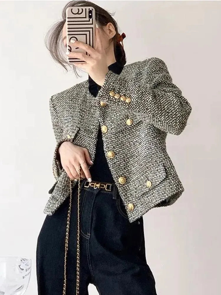 Drune | Schicke Multipocket Damen Tweedjacke