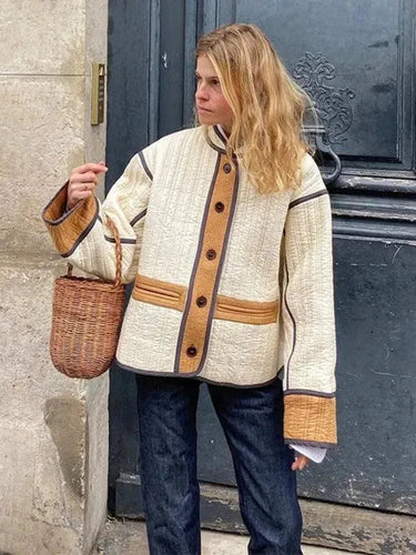 Drune | Schicker Patchwork Damen Steppmantel