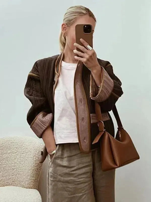 Drune | Schicker Patchwork Damen Steppmantel
