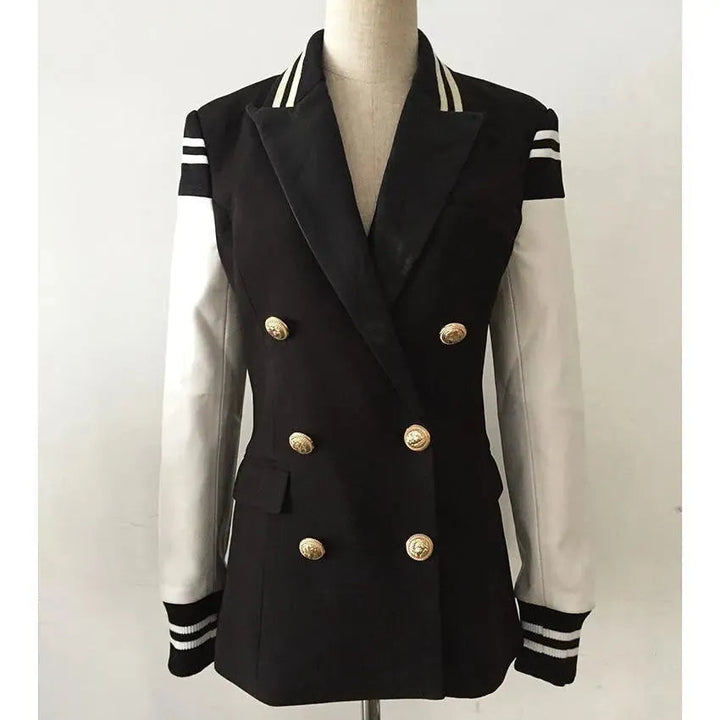 Drune | Chloe Patchwork Leder Varsity Blazer Damen - Freizeit - Patchwork