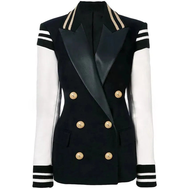 Drune | Chloe Patchwork Leder Varsity Blazer Damen - Freizeit - Patchwork