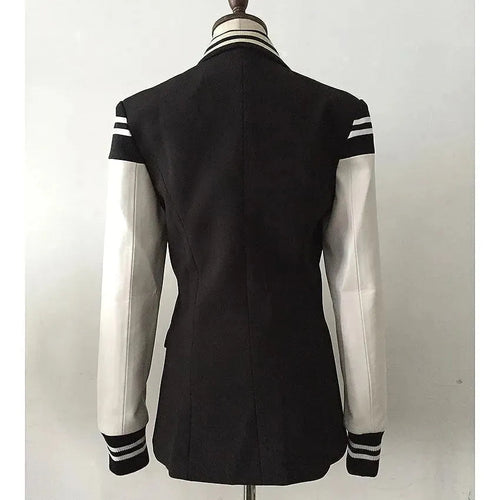 Drune | Chloe Patchwork Leder Varsity Blazer Damen - Freizeit - Patchwork