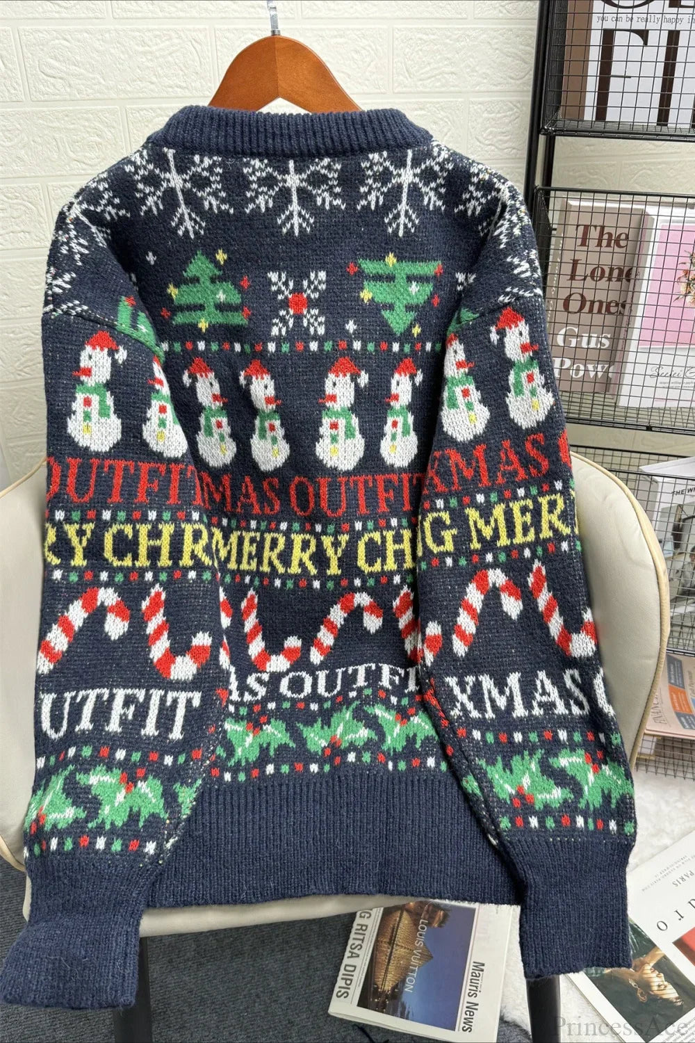 Drune | Weihnachtskontrast Rundhals Lockere Lange Ärmel Pullover