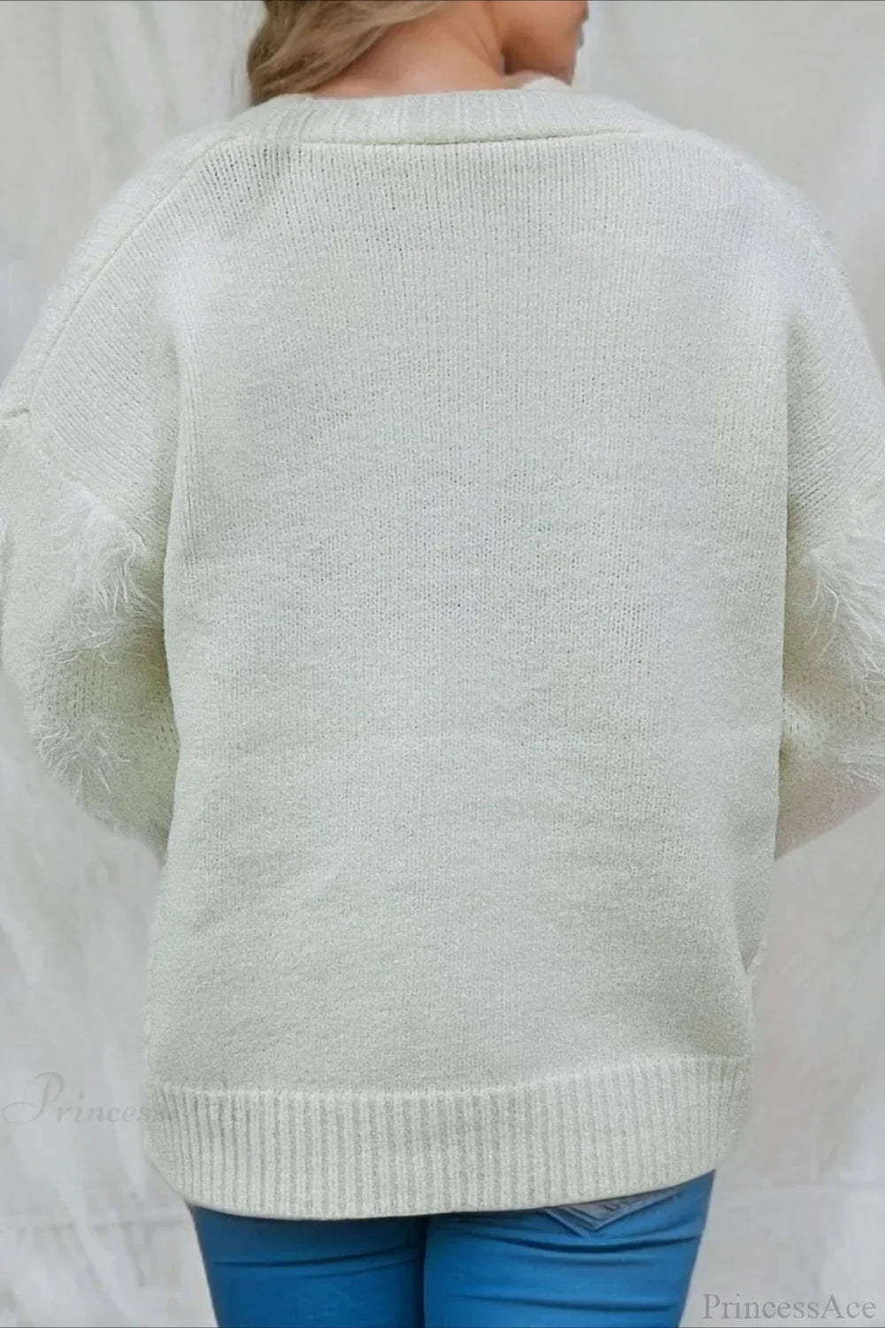Drune | Weihnachten Mink Fleece 3D Trim Einreiher Cardigan Sweater