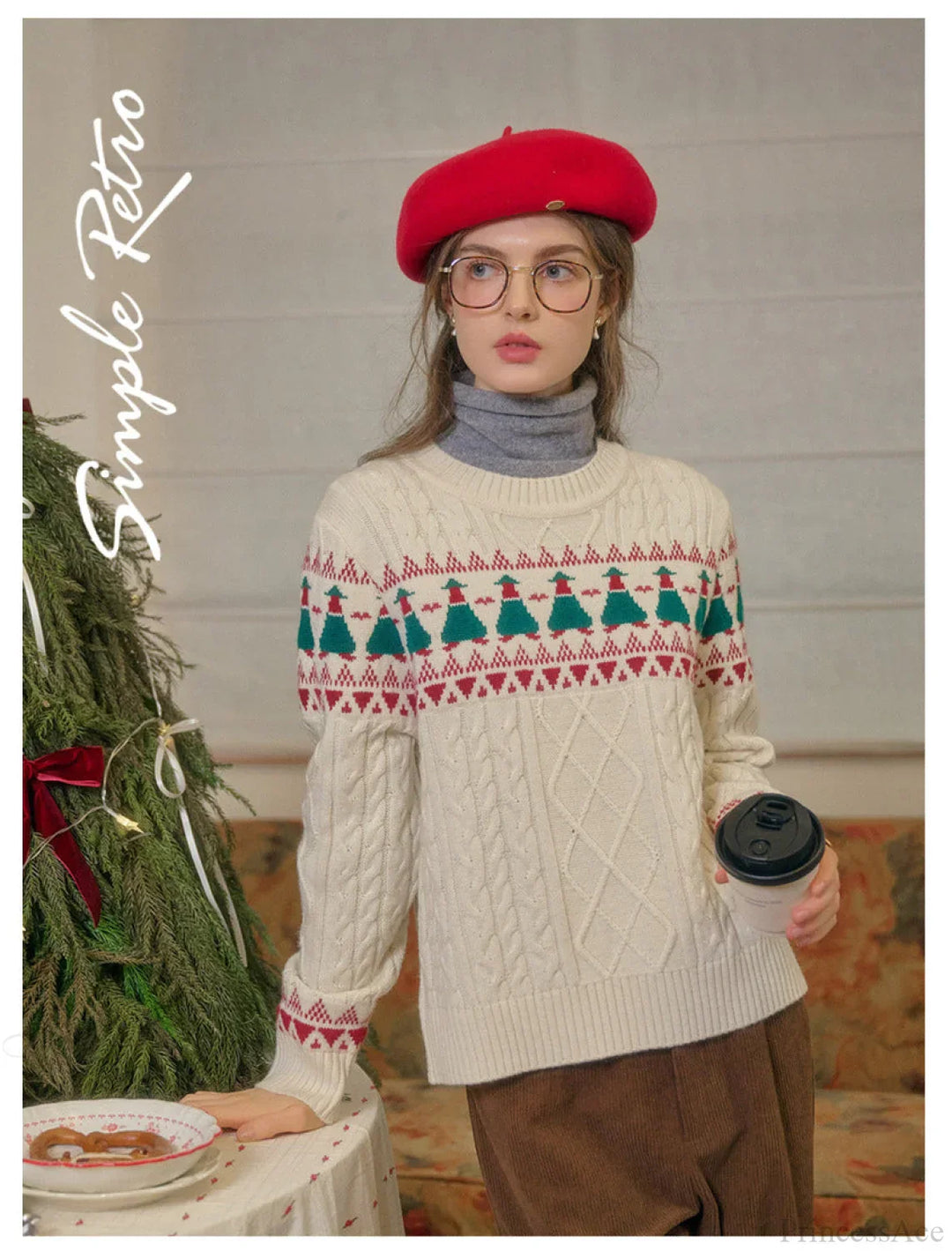 Drune | Weihnachtsbaum Vintage Fair Isle Pullover