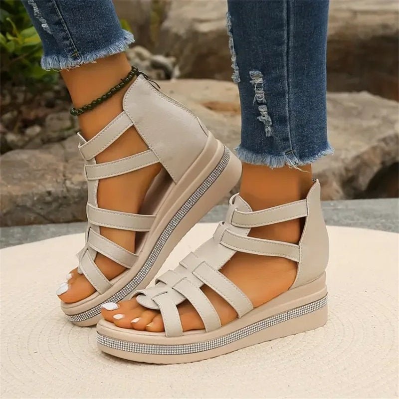 Drune | Elegante Strasssandalen mit Keilabsatz