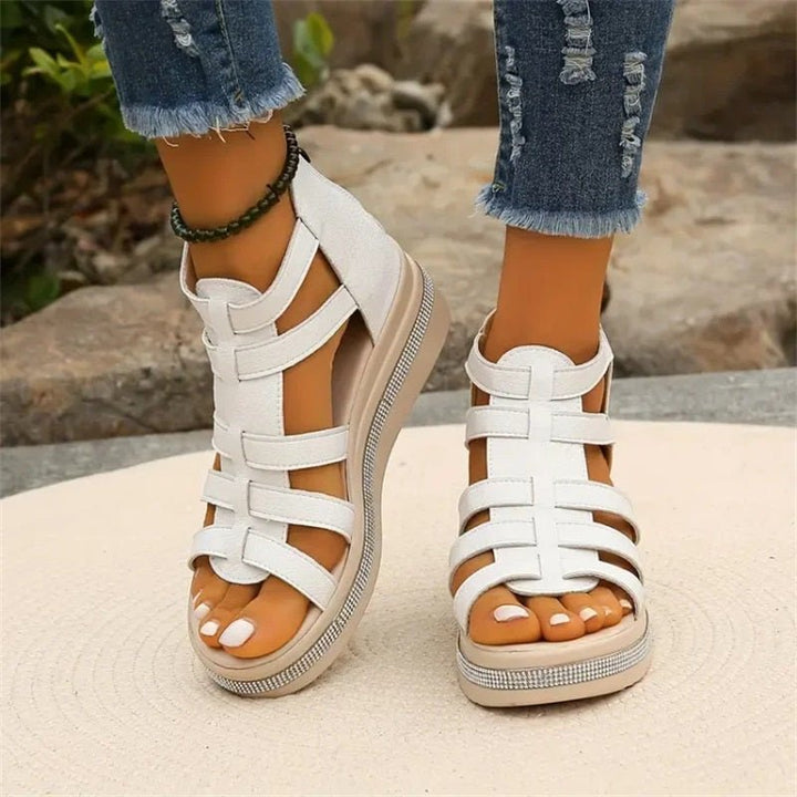 Drune | Elegante Strasssandalen mit Keilabsatz