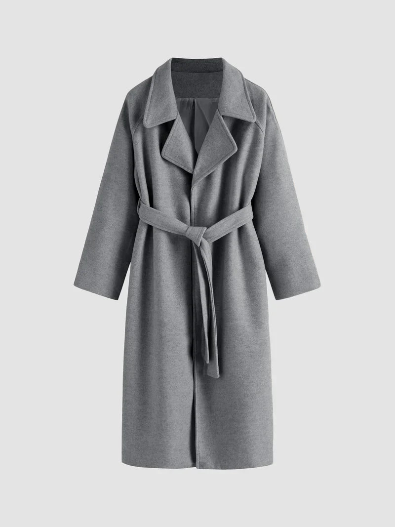 Drune | Langzeitwollmischmantel - Gürtelschluss Design - Minimalistische Oberbekleidung