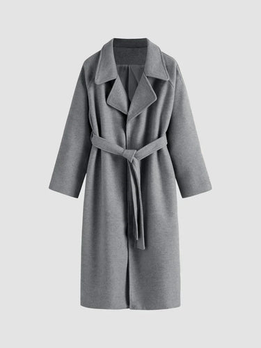 Drune | Langzeitwollmischmantel - Gürtelschluss Design - Minimalistische Oberbekleidung