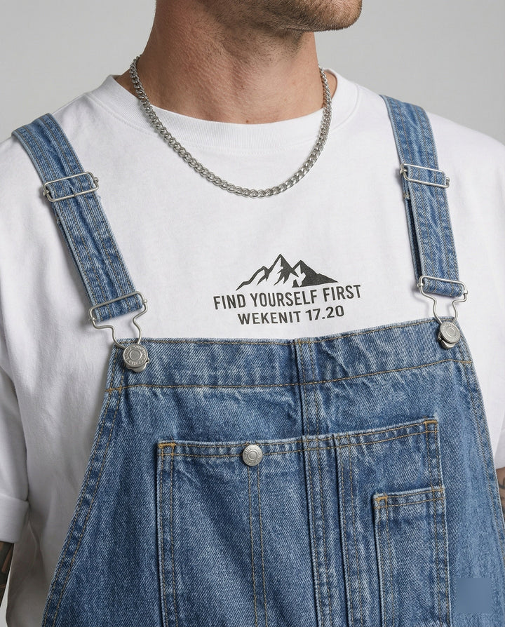 Freizeitkleidung Herren Jeans Latzhose Weit