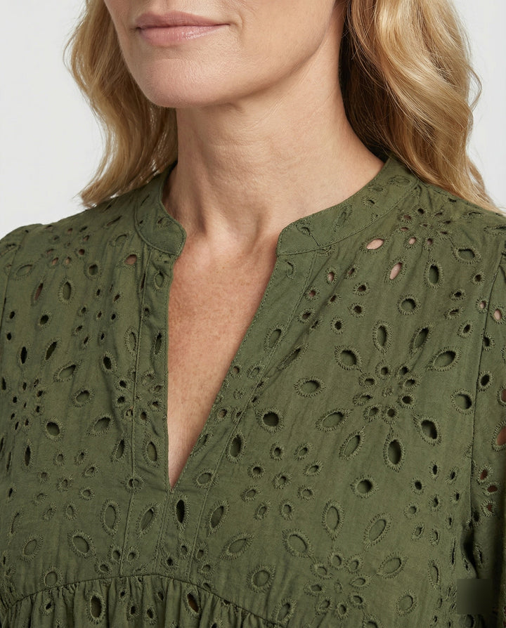 Freizeitkleid Damen mit Lochmuster
