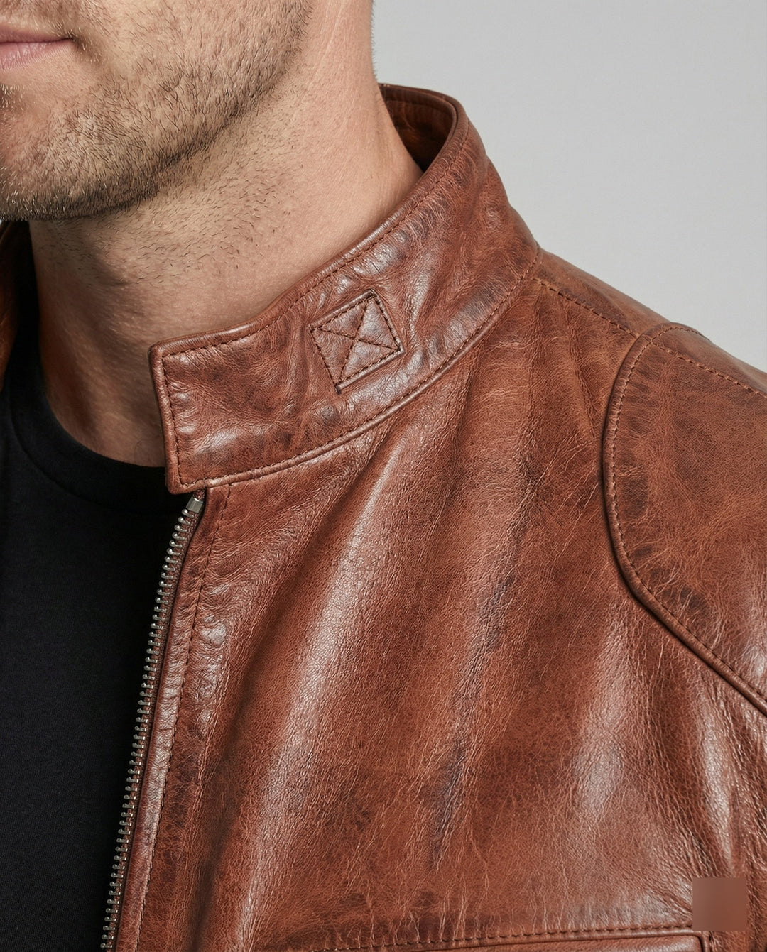 Herren Hochwertige Echtlederjacke