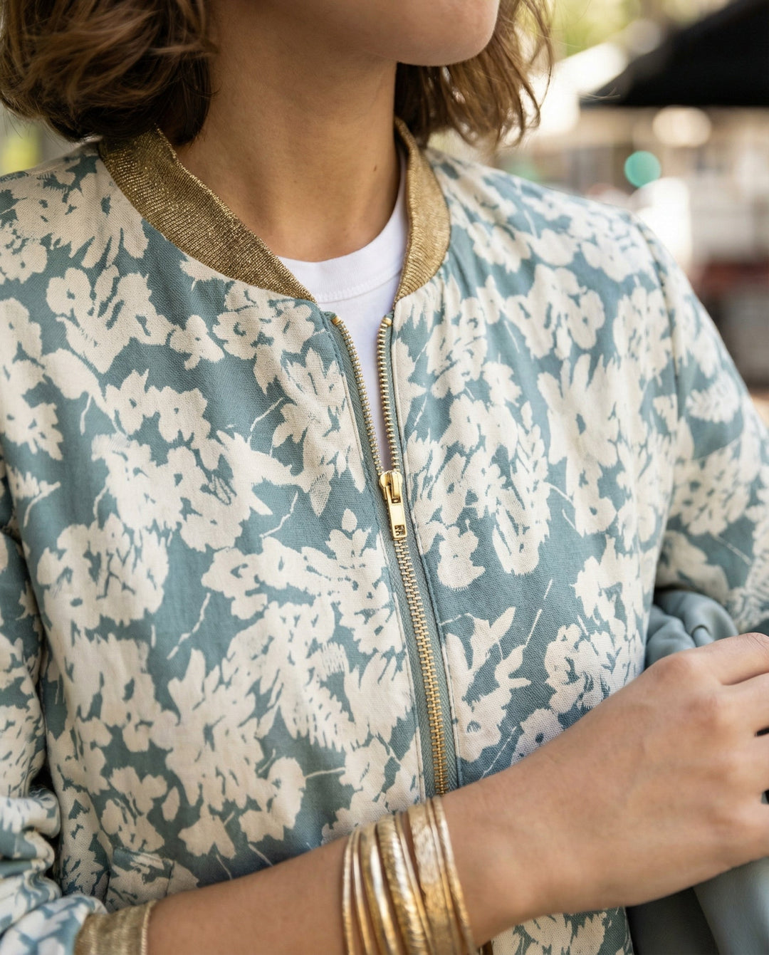 Damen Bomberjacke mit Blumenmuster | Drune