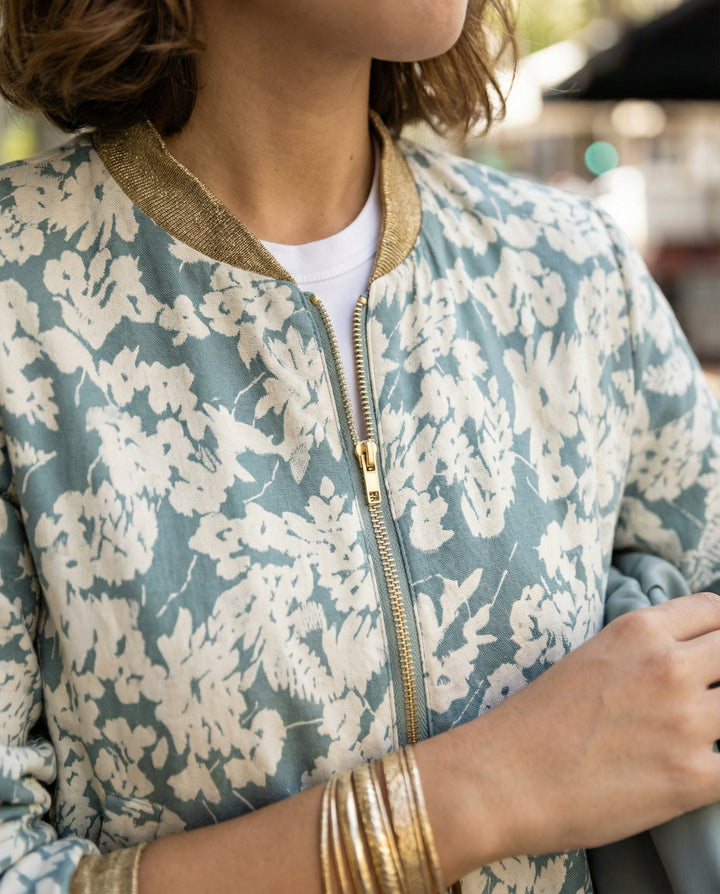 Damen Bomberjacke mit Blumenmuster | Drune