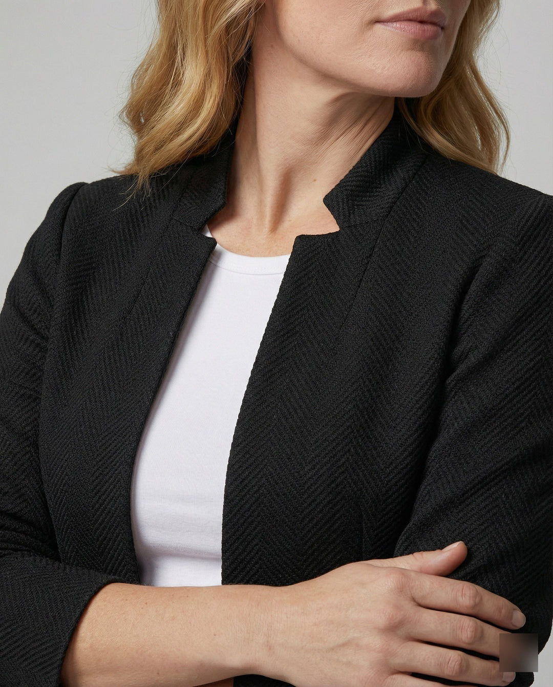 Damen Blazer ärmellos Hahnentritt