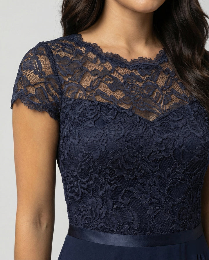 Drune - Elegantes Transparentes Kleid mit Kurzarm, Feminine Silhouette