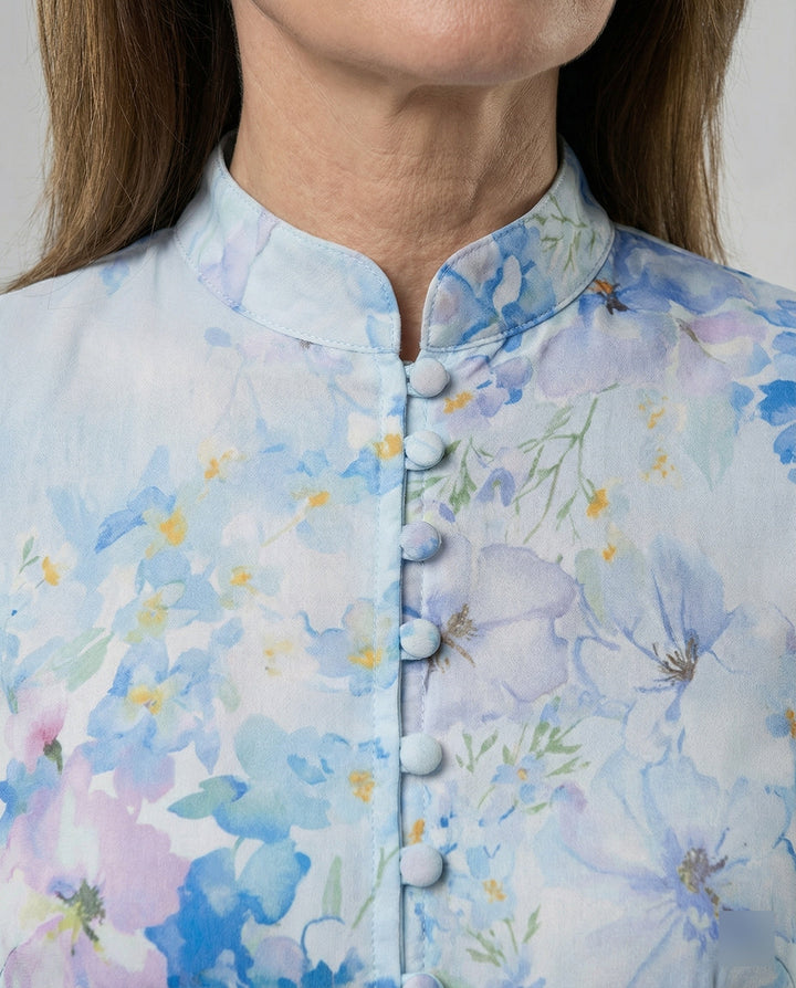 Kurzkleid Mit Stehkragen Und Gürtel Damen